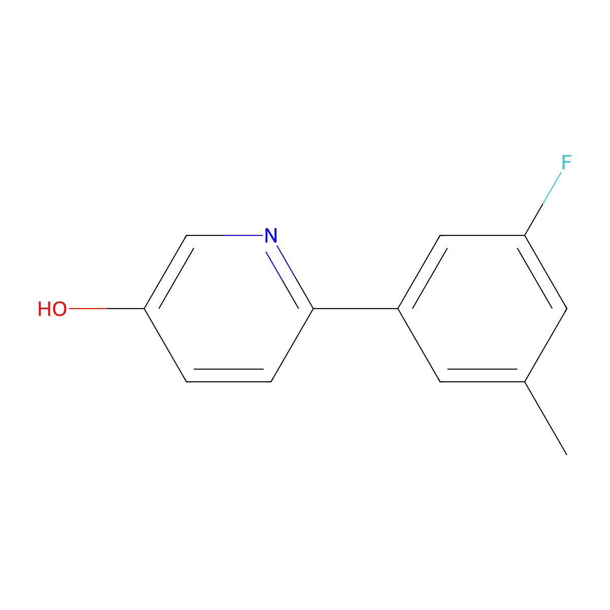 6-(3-Fluoro-5-methylphenyl)-3-pyridinol molecular structure, CAS 1557036-14-2