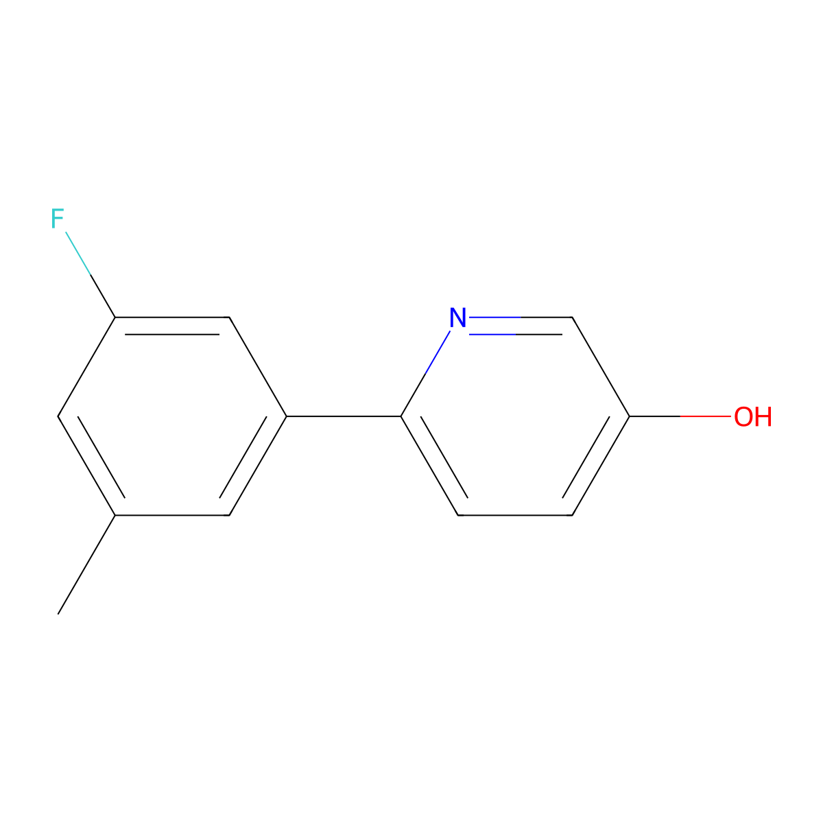 6-(3-Fluoro-5-methylphenyl)-3-pyridinol molecular structure, CAS 1557036-14-2