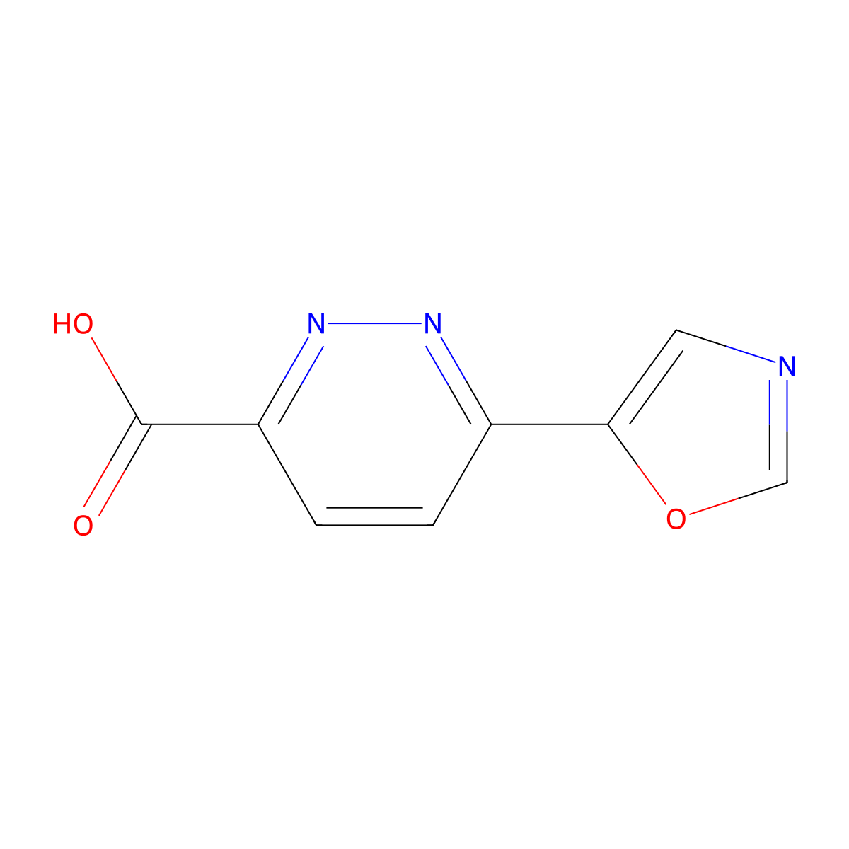 6-(5-Oxazolyl)-3-pyridazinecarboxylic acid molecular structure, CAS 1557037-26-9