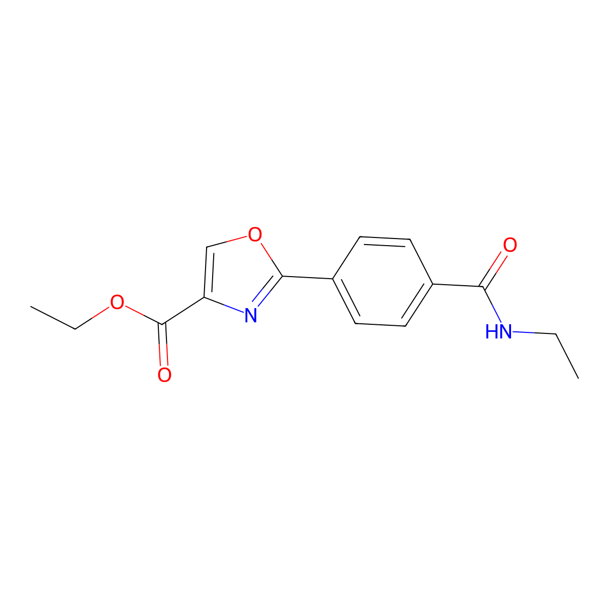 2-(4-Ethylcarbamoyl-phenyl)-oxazole-4-carboxylic acid ethyl ester molecular structure, CAS 1557037-90-7