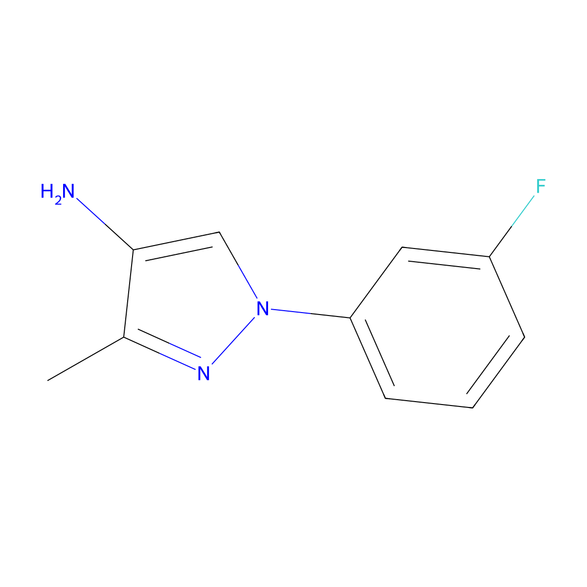 1-(3-Fluorophenyl)-3-methyl-1H-pyrazol-4-amine molecular structure, CAS 1557043-34-1