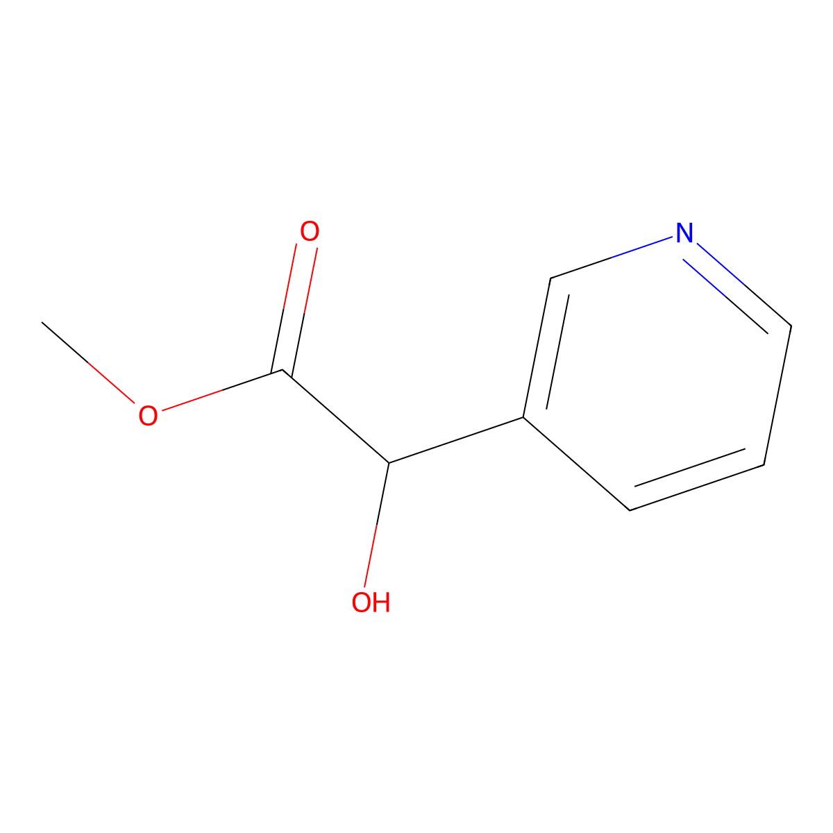 Methyl 2-hydroxy-2-(pyridin-3-yl)acetate molecular structure, CAS 155705-86-5