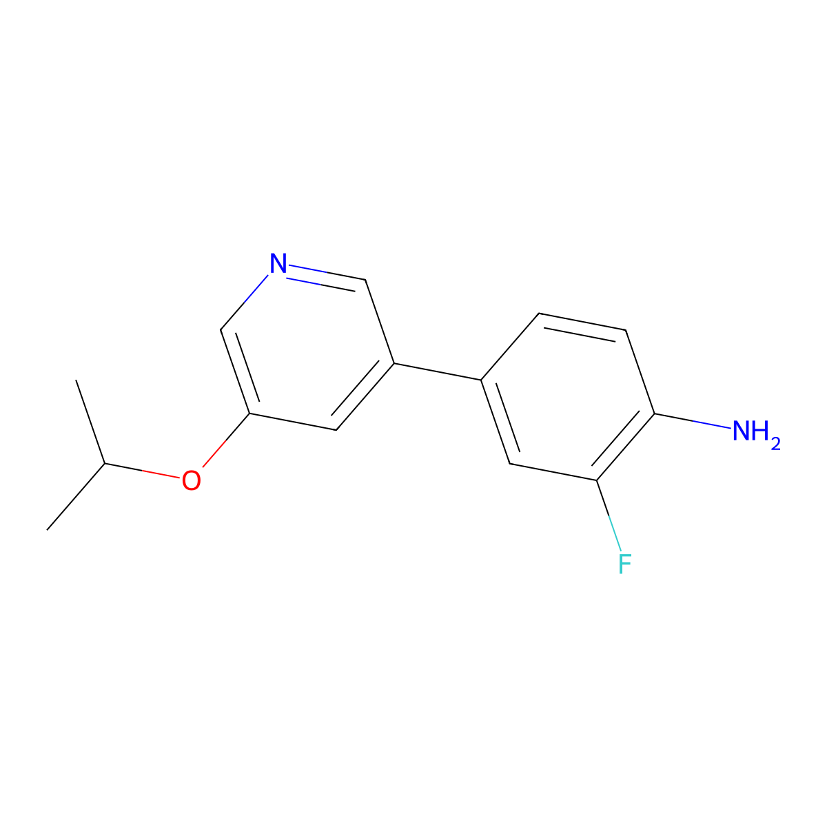 2-Fluoro-4-(5-isopropoxypyridin-3-yl)aniline molecular structure, CAS 1557070-64-0