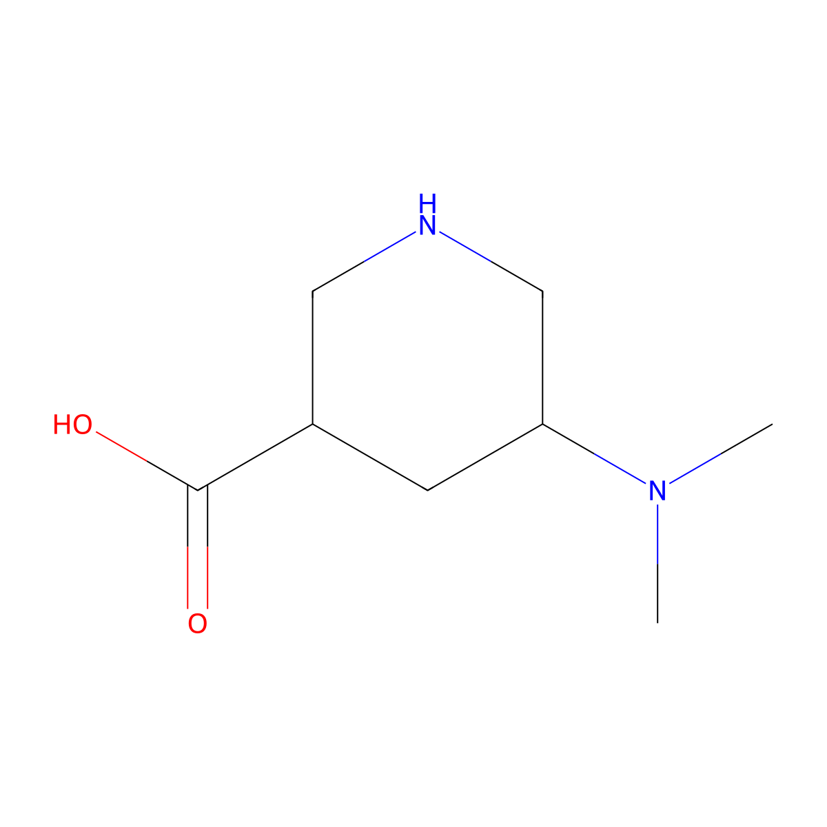 5-(Dimethylamino)piperidine-3-carboxylic acid molecular structure, CAS 1557073-10-5