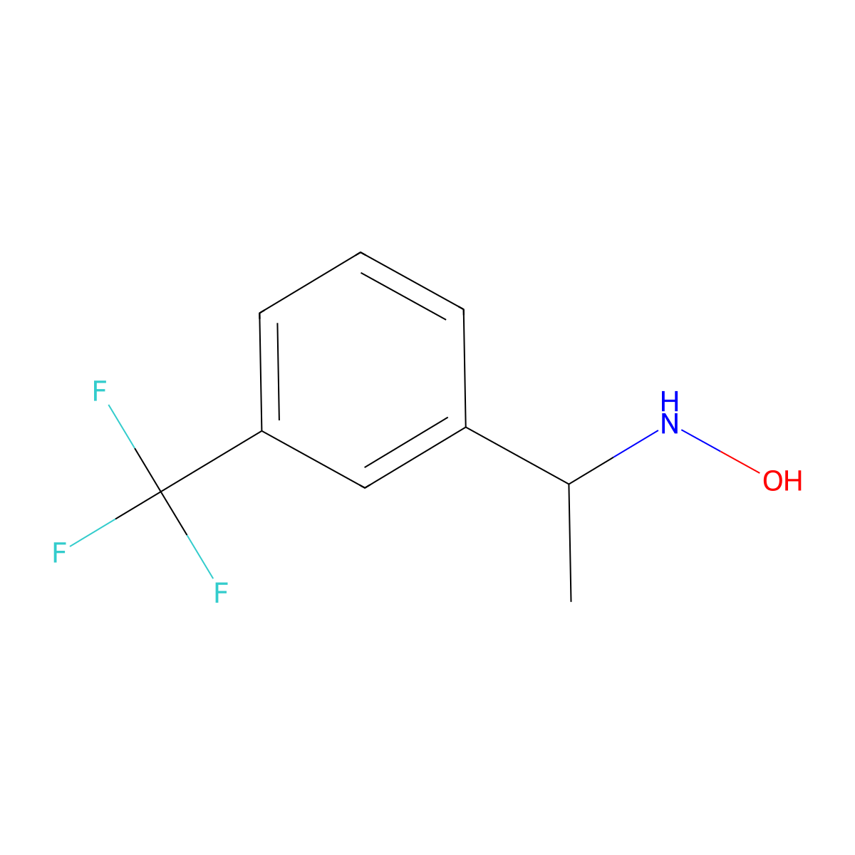 N-{1-[3-(trifluoromethyl)phenyl]ethyl}hydroxylamine molecular structure, CAS 1557118-32-7