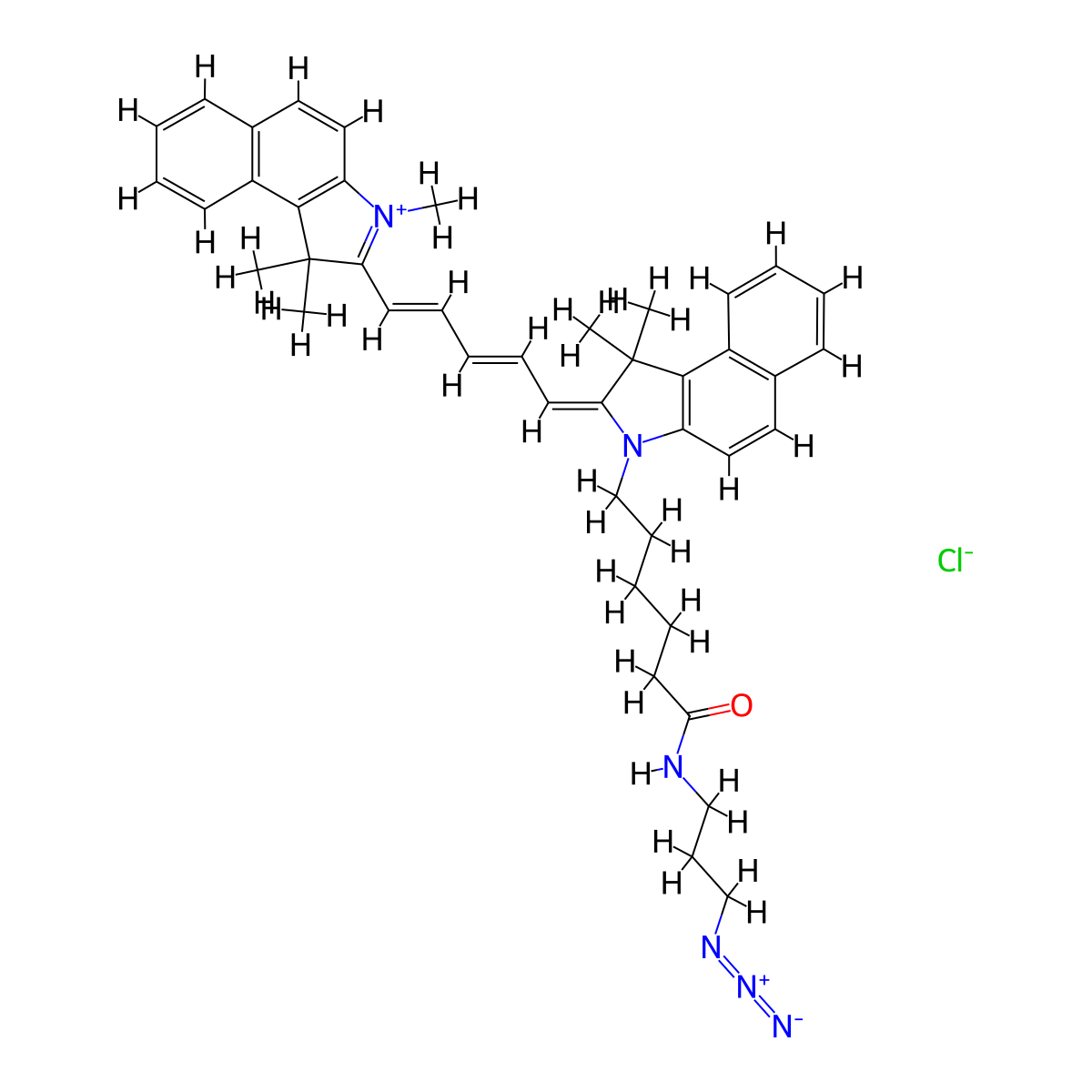 Cyanine 5.5 azide molecular structure, CAS 1557136-25-0