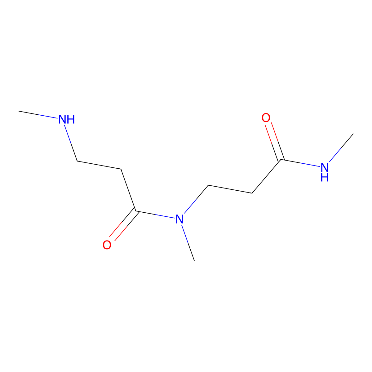 N-methyl-3-[N-methyl-3-(methylamino)propanamido]propanamide molecular structure, CAS 1557139-33-9