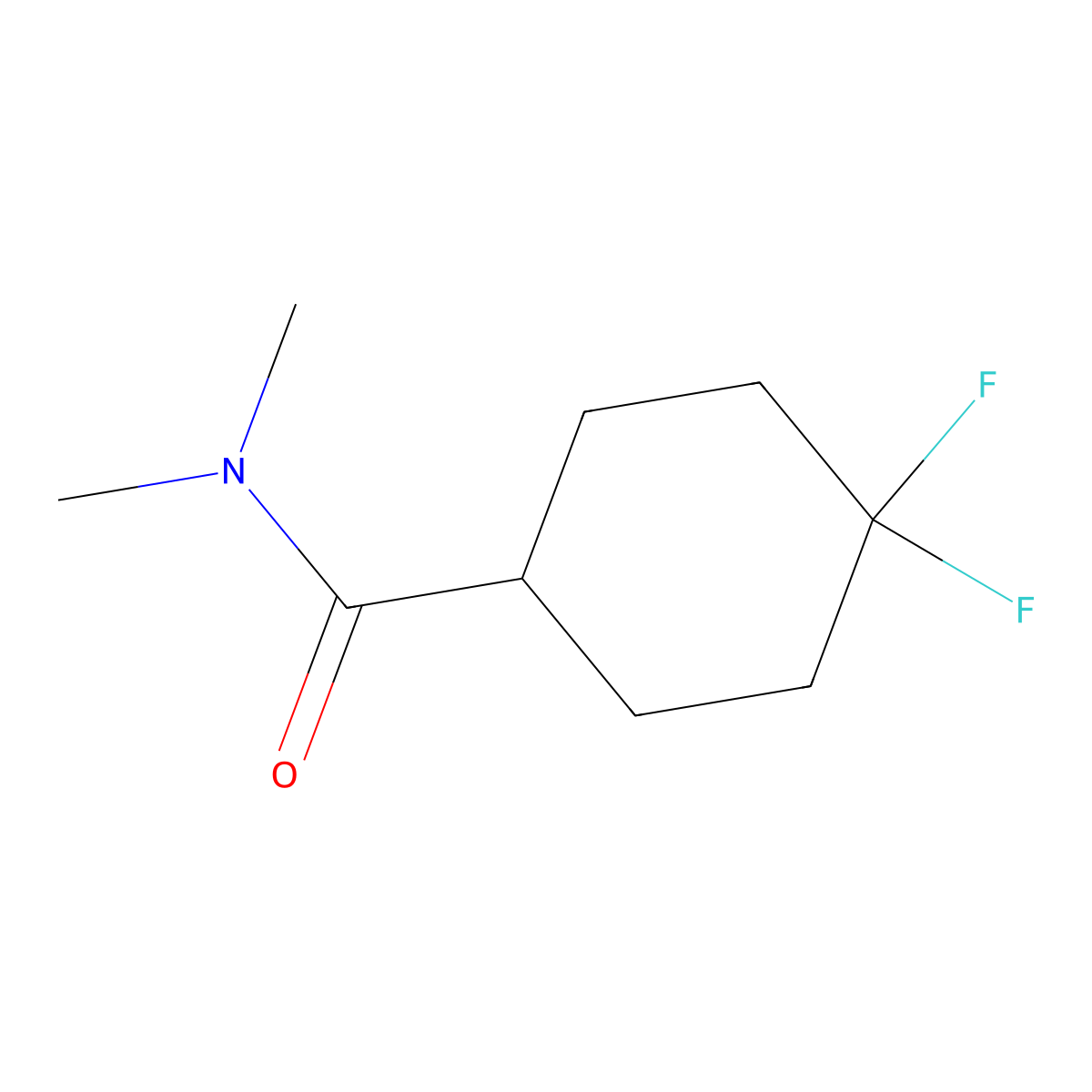 4,4-difluoro-N,N-dimethylcyclohexane-1-carboxamide molecular structure, CAS 1557164-72-3