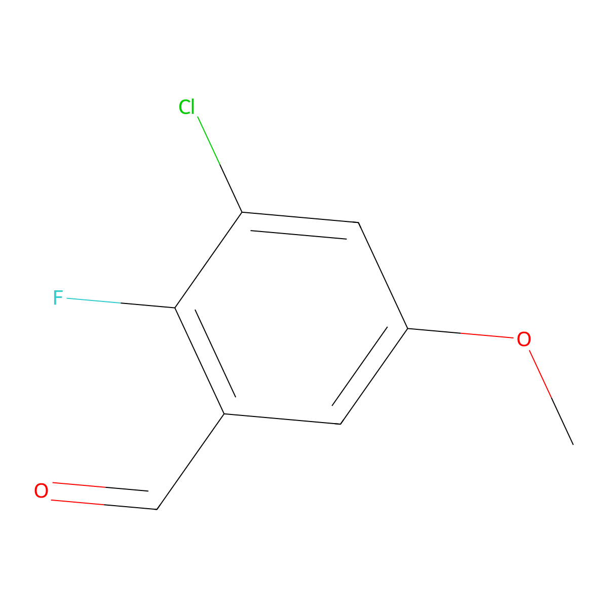 3-Chloro-2-fluoro-5-methoxybenzaldehyde molecular structure, CAS 1557177-77-1