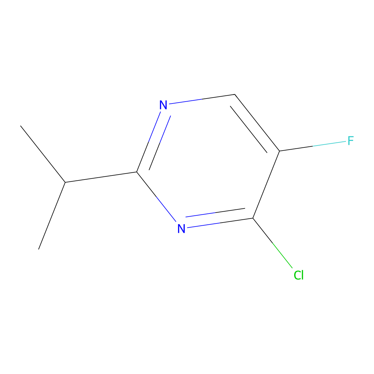 4-Chloro-5-fluoro-2-(1-methylethyl)-pyrimidine molecular structure, CAS 1557180-27-4