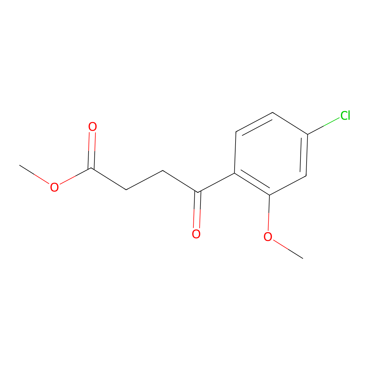 Methyl 4-chloro-2-methoxy-I(3)-oxobenzenebutanoate molecular structure, CAS 15572-04-0