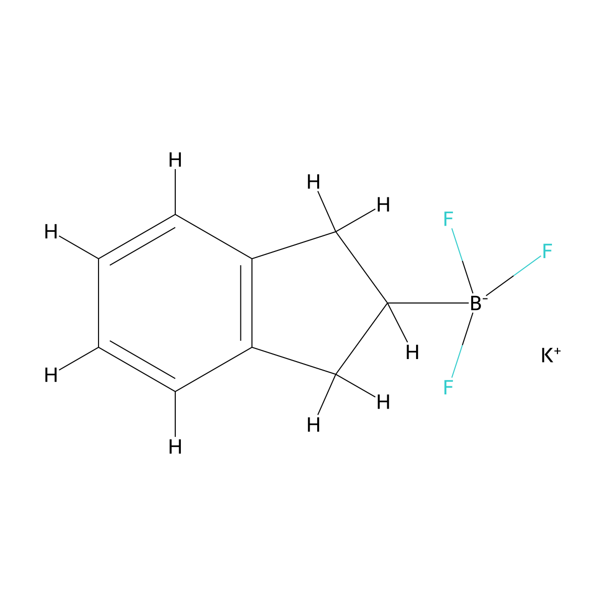 potassium 2,3-dihydro-1H-inden-2-yltrifluoroboranuide molecular structure, CAS 1557201-10-1