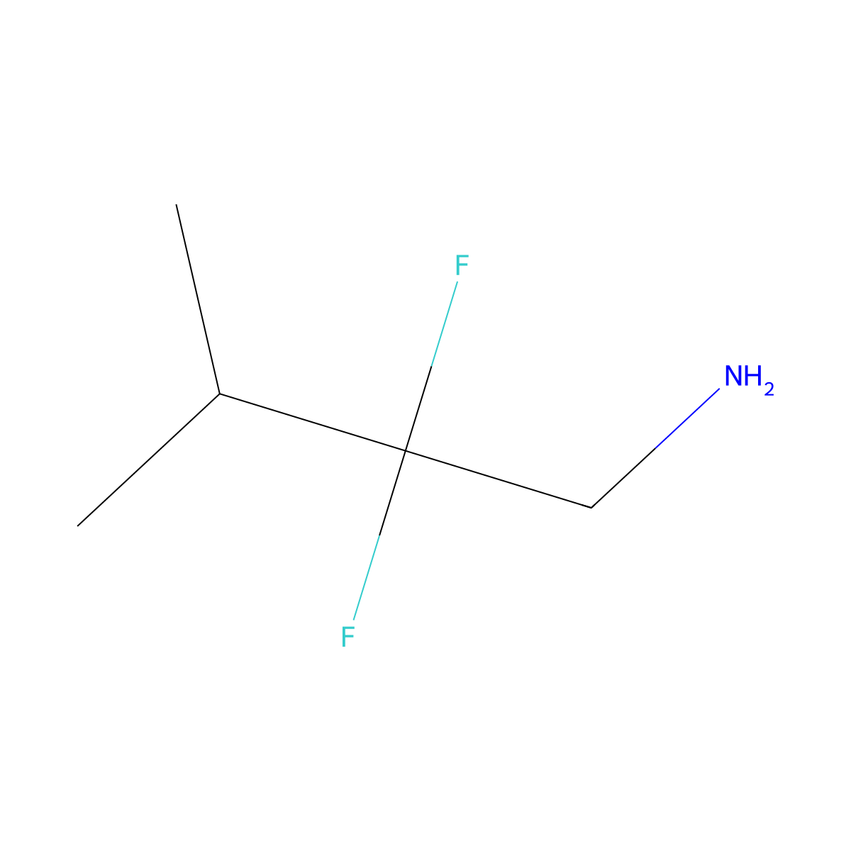 2,2-Difluoro-3-methylbutan-1-amine molecular structure, CAS 1557203-02-7