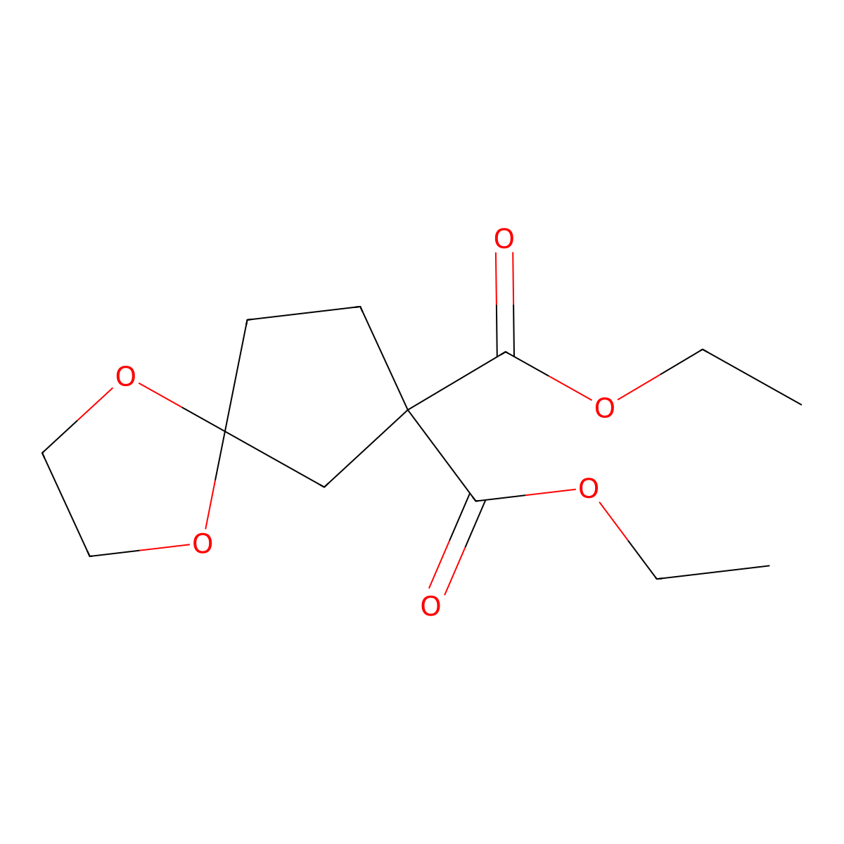 Diethyl 1,4-dioxaspiro[4.4]nonane-8,8-dicarboxylate molecular structure, CAS 1557247-15-0