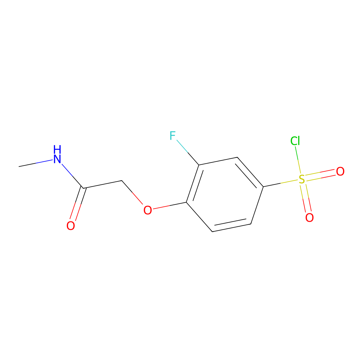 3-Fluoro-4-(methylcarbamoylmethoxy)benzenesulphonyl chloride molecular structure, CAS 1557249-94-1