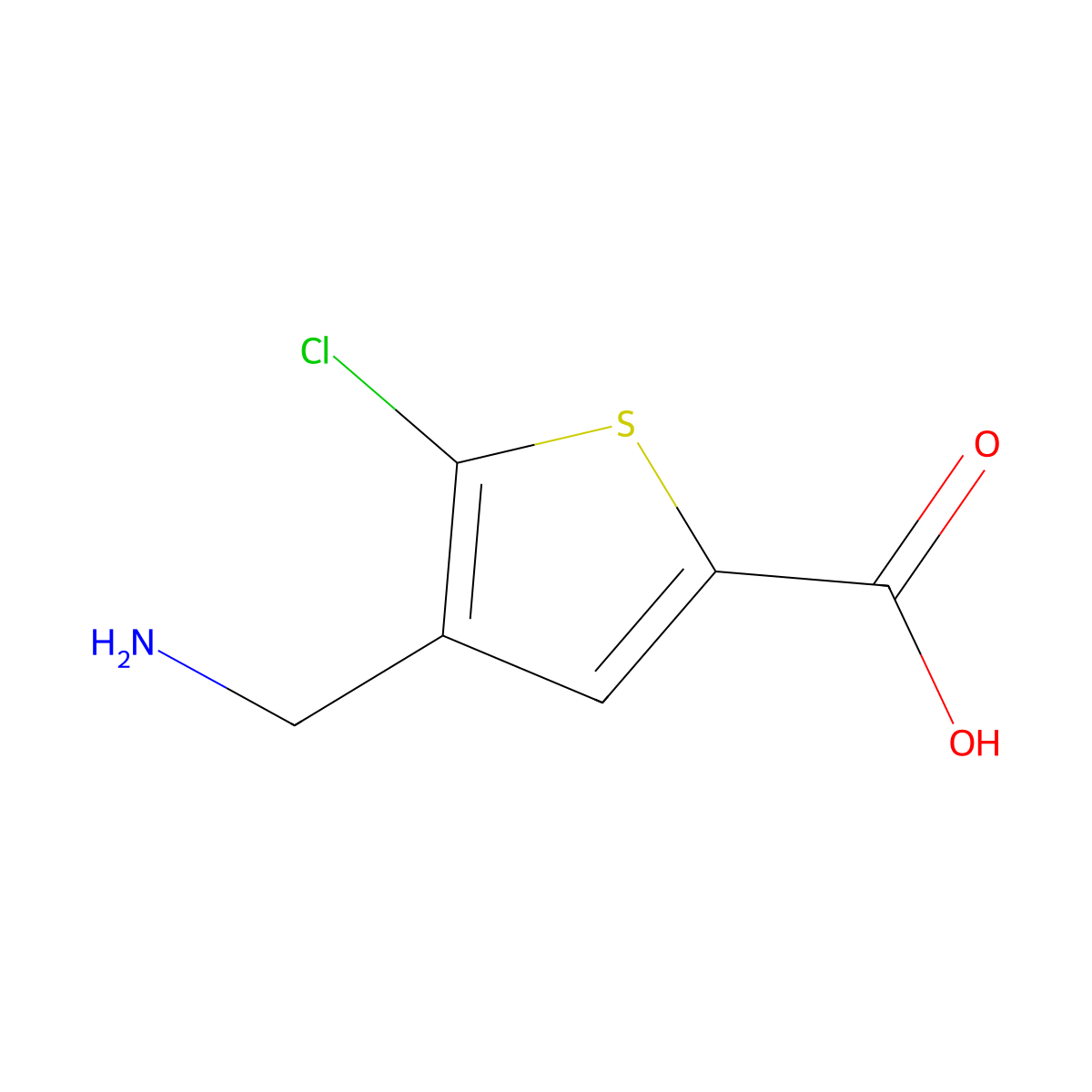 4-(Aminomethyl)-5-chlorothiophene-2-carboxylic acid molecular structure, CAS 1557264-51-3