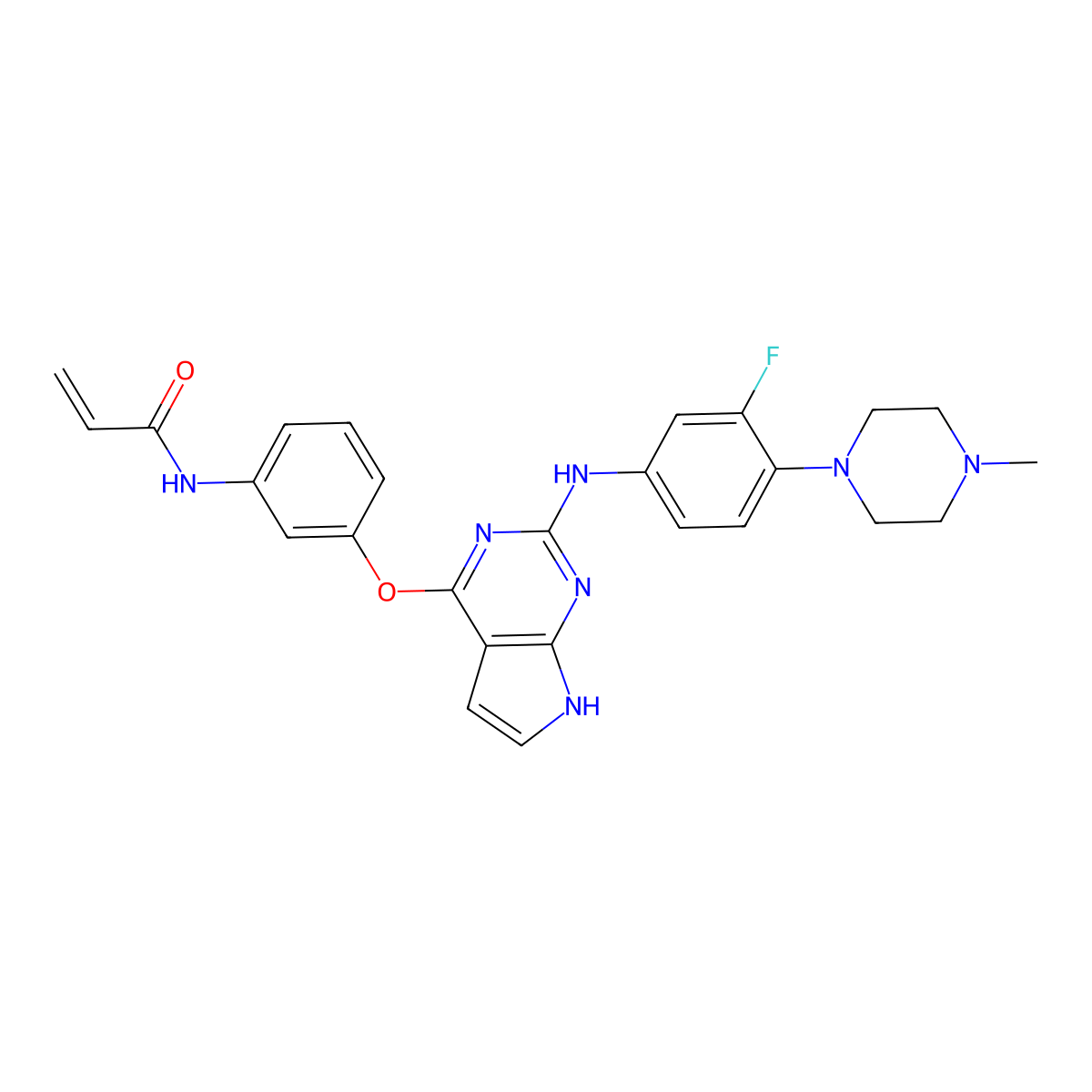 Abivertinib molecular structure, CAS 1557267-42-1