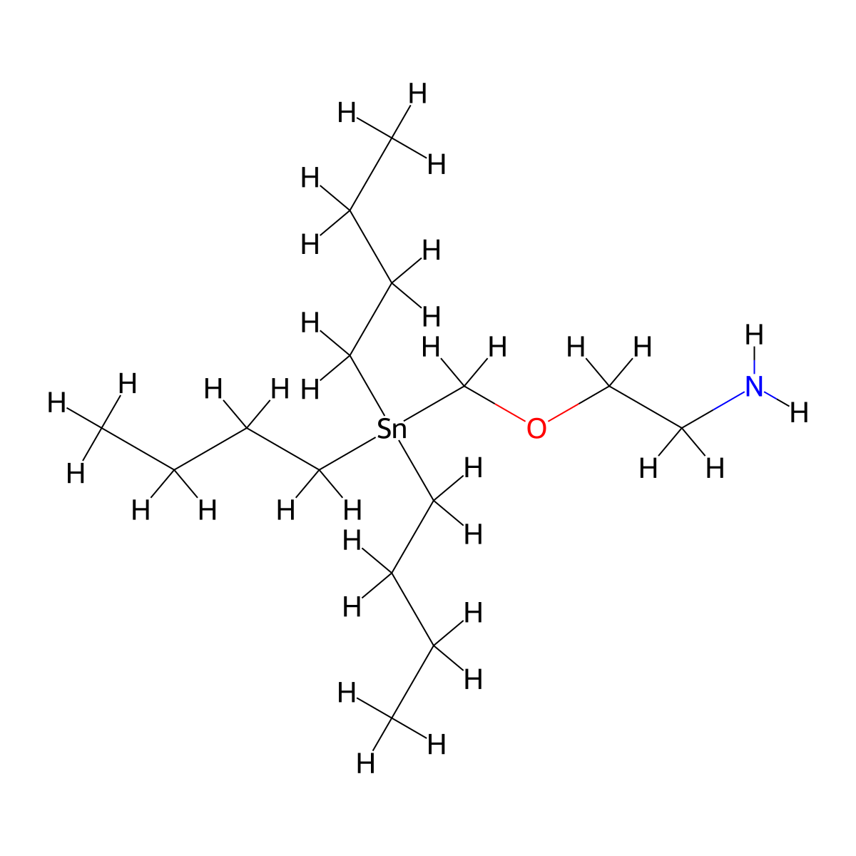 ((2-Aminoethoxy)methyl)tributylstannane molecular structure, CAS 1557288-04-6