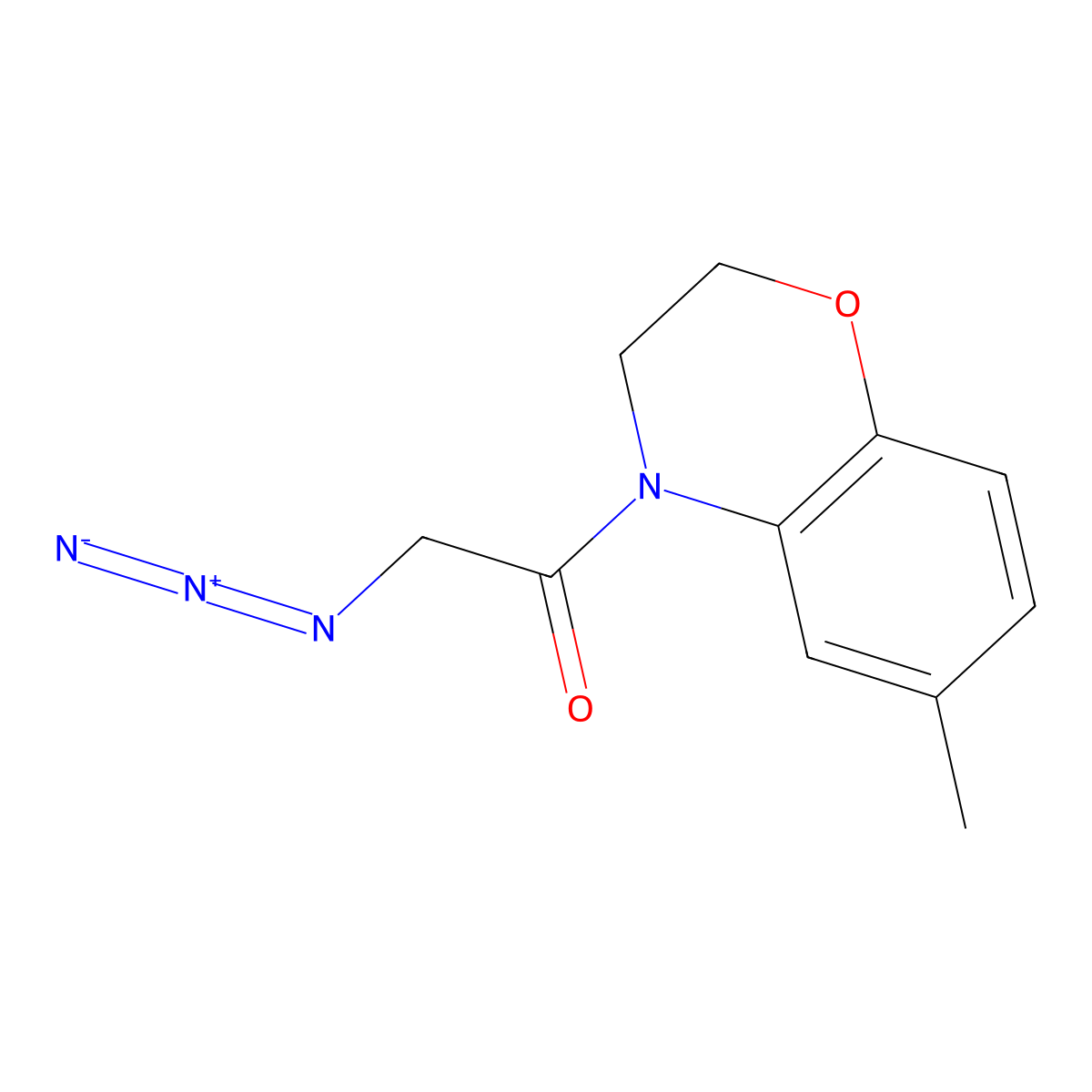 4-(Azidoacetyl)-6-methyl-3,4-dihydro-2H-1,4-benzoxazine molecular structure, CAS 1557290-57-9