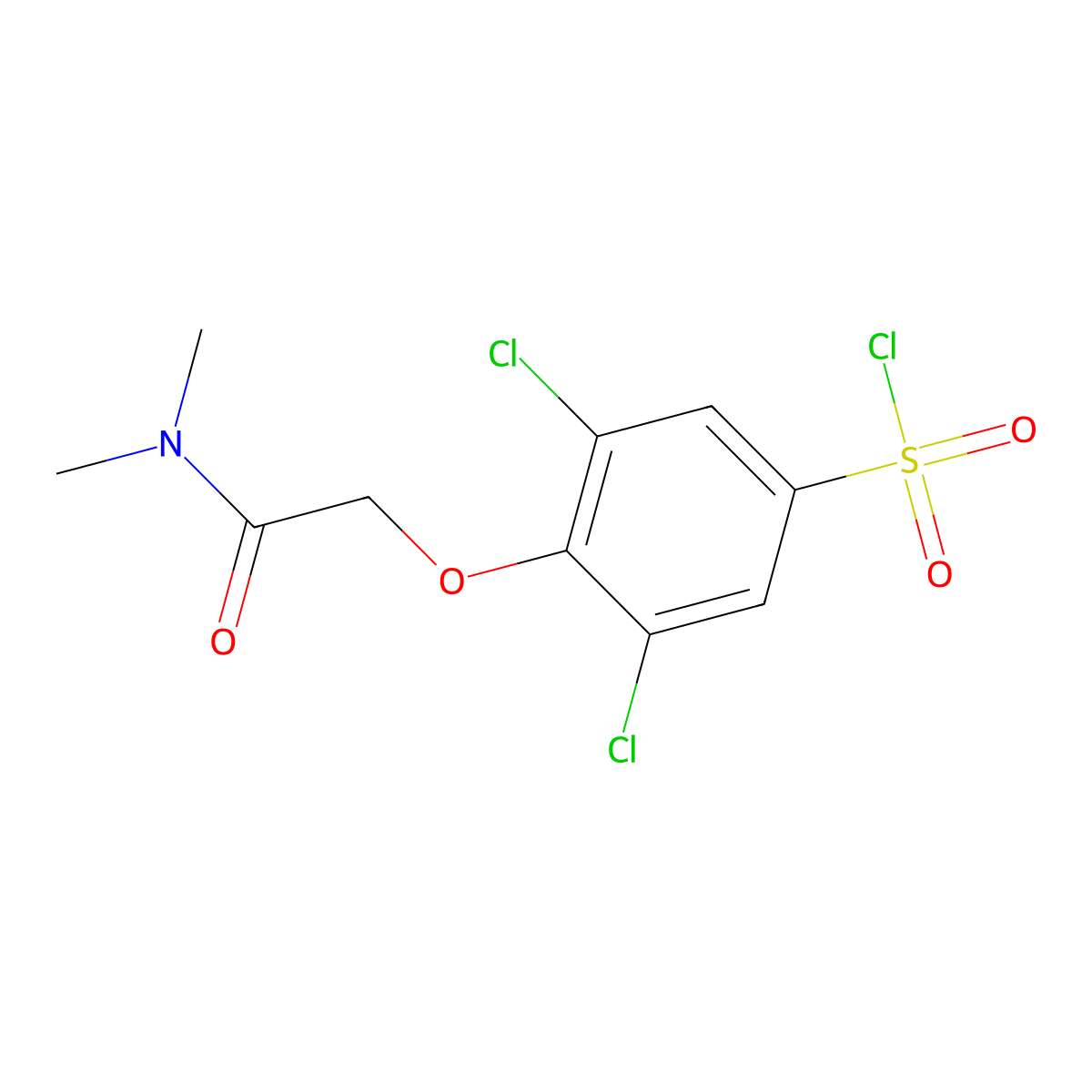 3,5-Dichloro-4-[(dimethylcarbamoyl)methoxy]benzene-1-sulfonyl chloride molecular structure, CAS 1557293-38-5