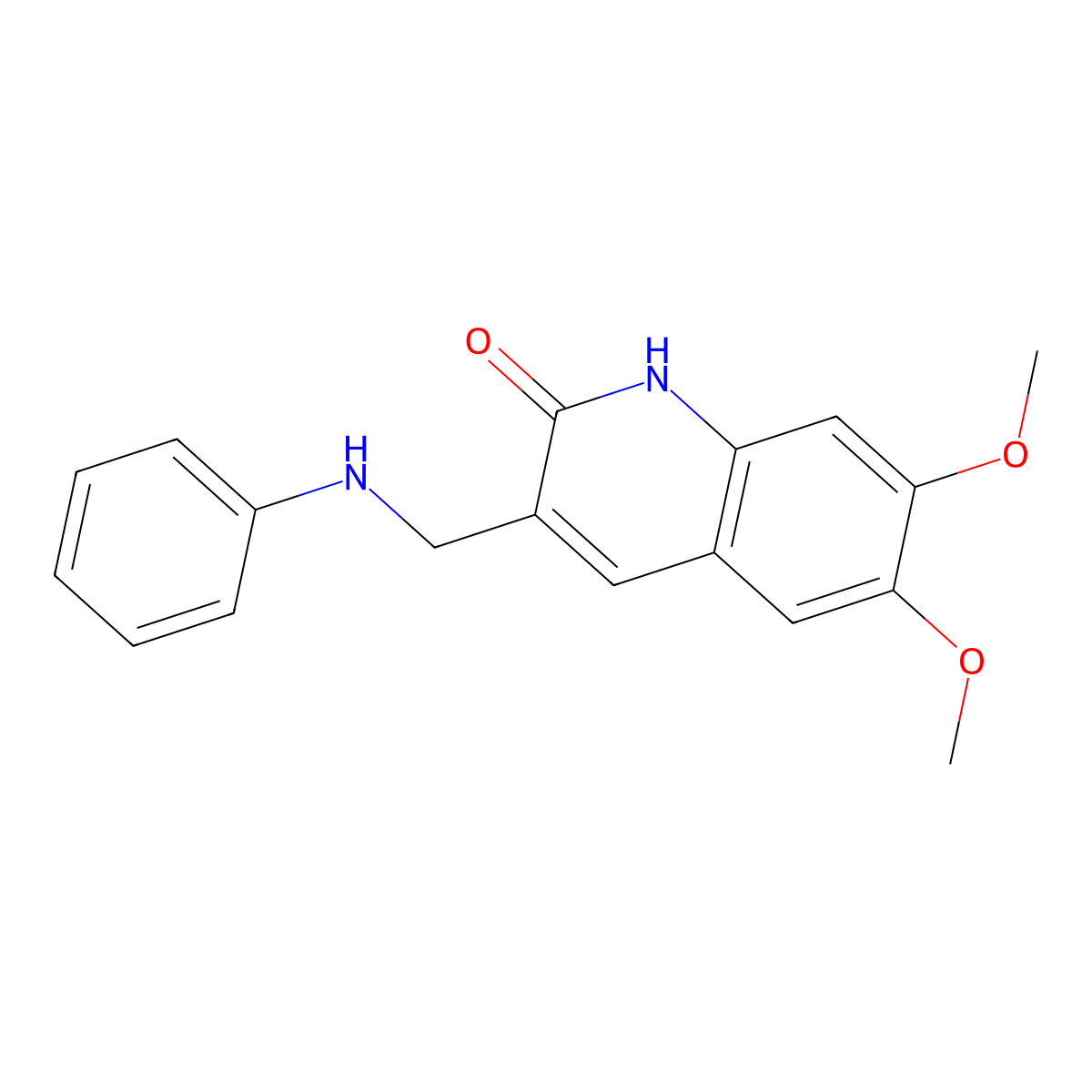 3-(anilinomethyl)-6,7-dimethoxyquinolin-2(1H)-one molecular structure, CAS 1557296-84-0