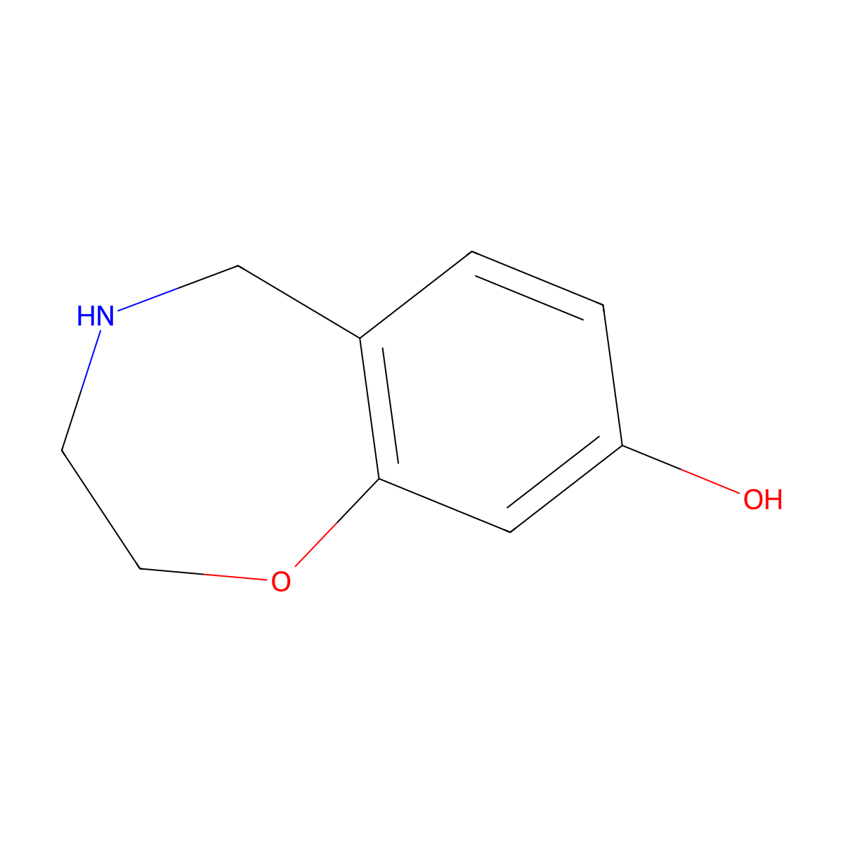 2,3,4,5-Tetrahydro-1,4-benzoxazepin-8-ol molecular structure, CAS 1557298-95-9