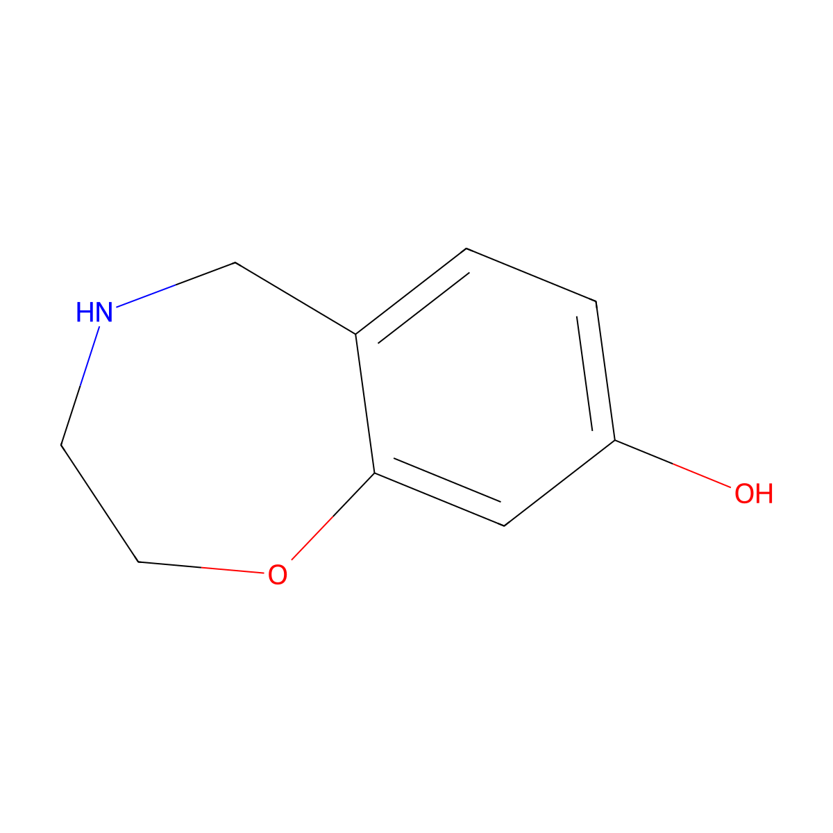 2,3,4,5-Tetrahydro-1,4-benzoxazepin-8-ol molecular structure, CAS 1557298-95-9