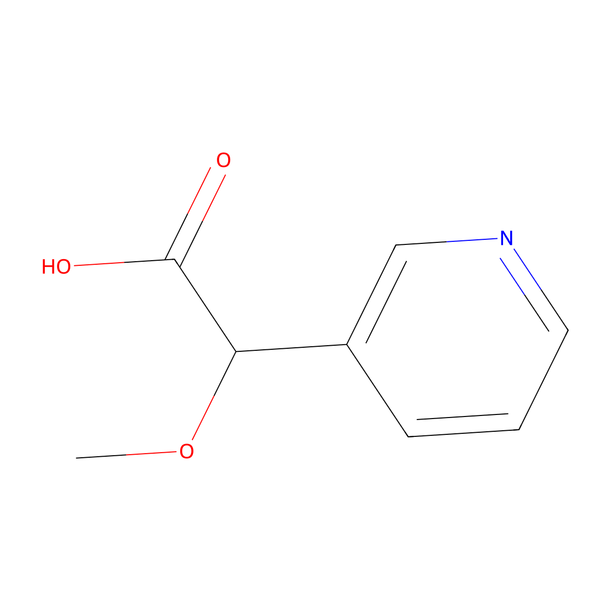 2-Methoxy-2-(pyridin-3-yl)acetic acid molecular structure, CAS 1557299-81-6