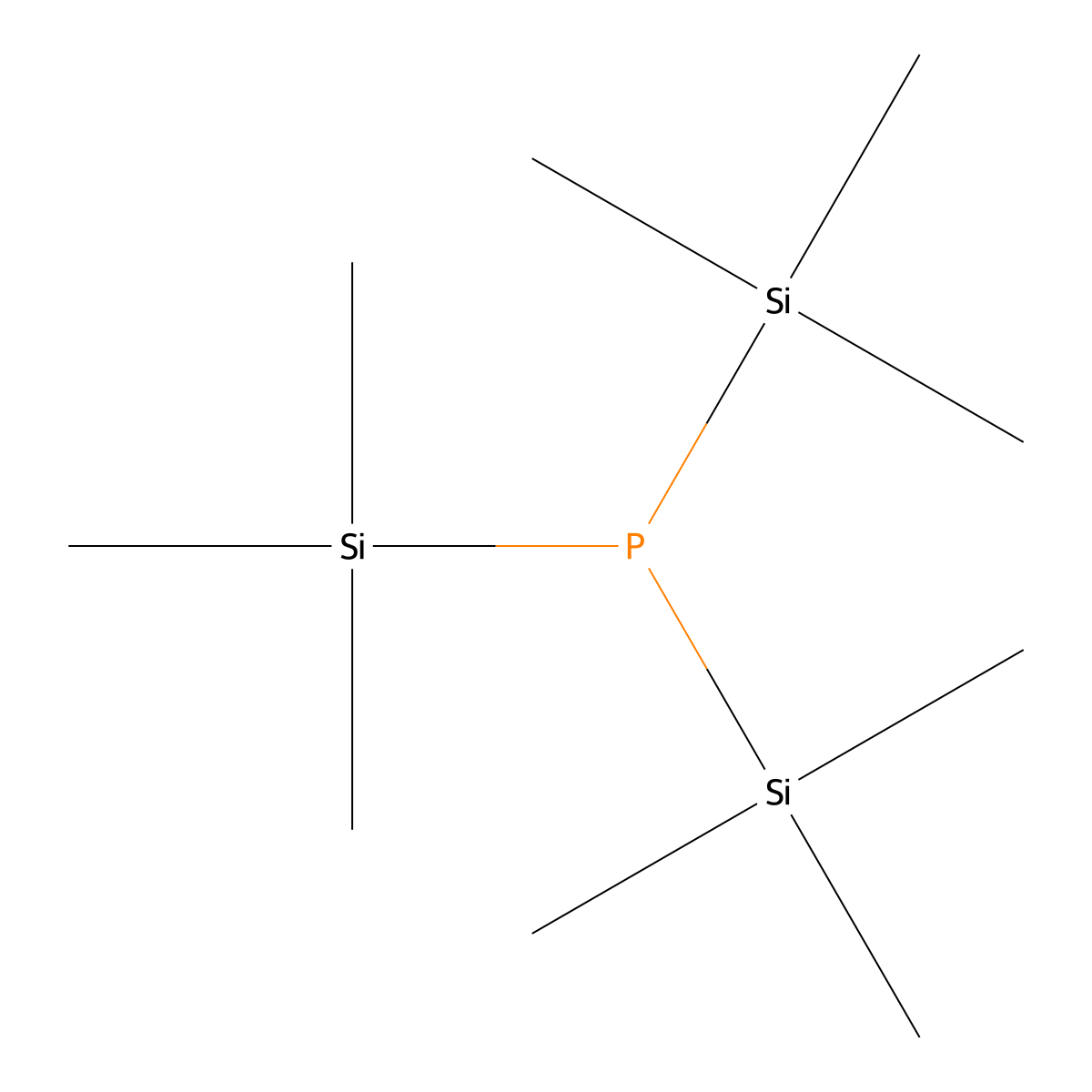 Tris(trimethylsilyl)phosphine molecular structure, CAS 15573-38-3