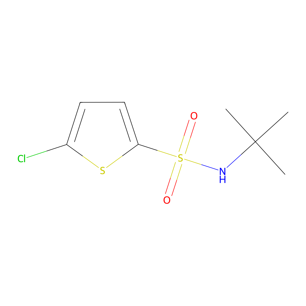 5-Chlorothiophene-2-sulfonic acid tert-butylamide molecular structure, CAS 155731-14-9