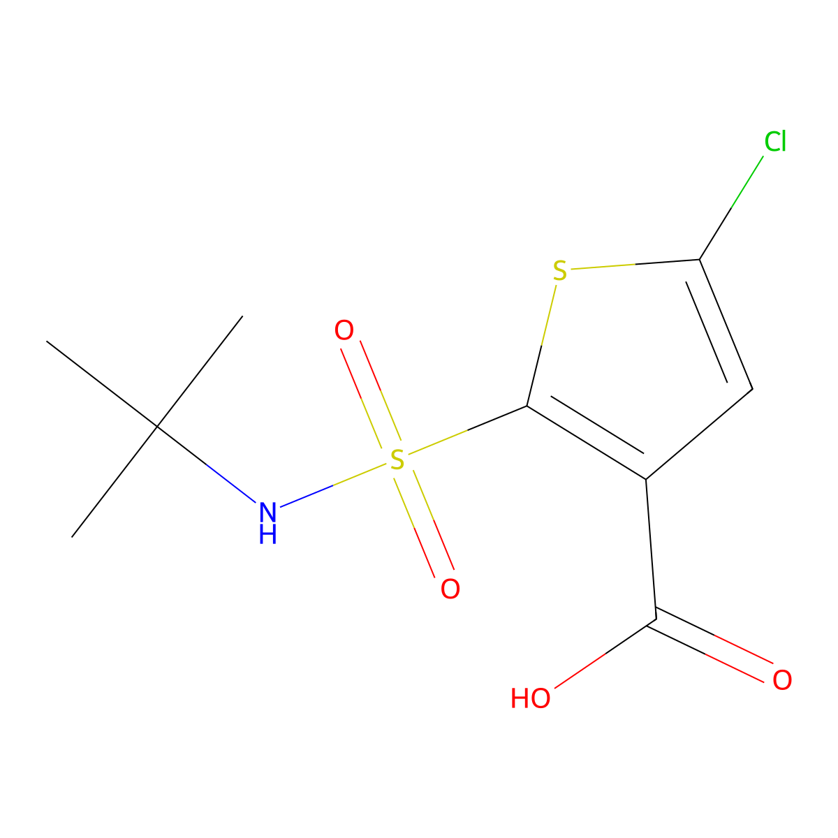 2-(Tert-butylsulfamoyl)-5-chlorothiophene-3-carboxylic acid molecular structure, CAS 155731-15-0
