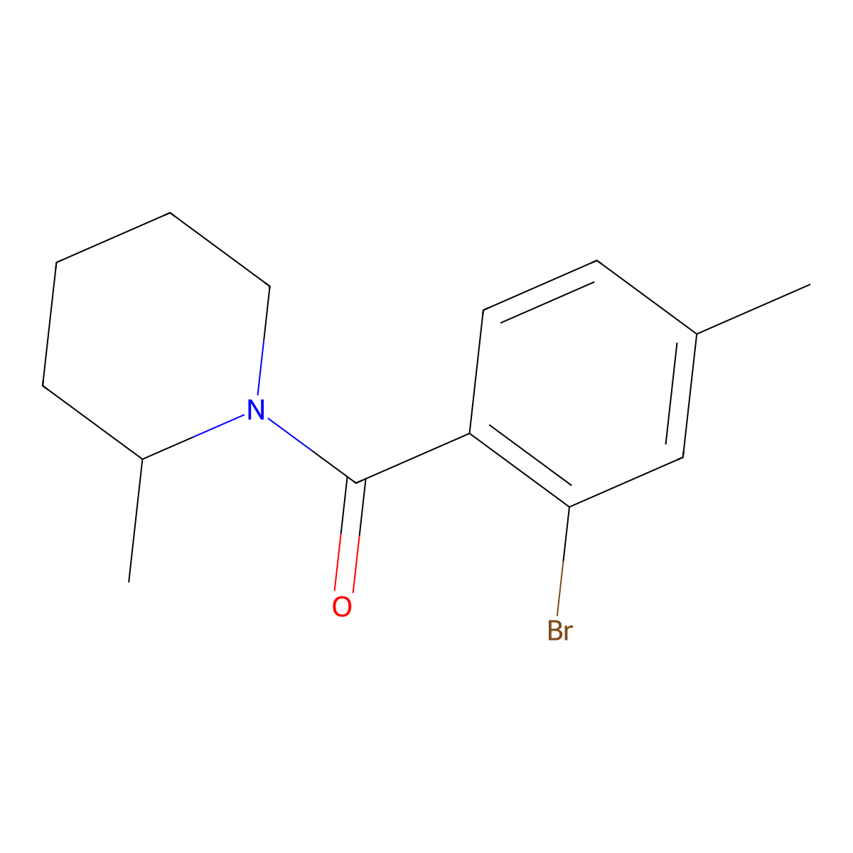(2-Bromo-4-methylphenyl)(2-methyl-1-piperidinyl)methanone molecular structure, CAS 1557310-81-2