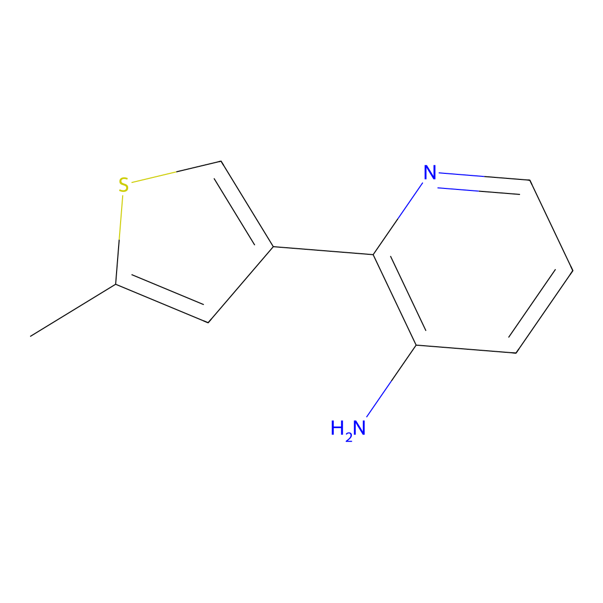 2-(5-Methylthiophen-3-yl)pyridin-3-amine molecular structure, CAS 1557315-76-0