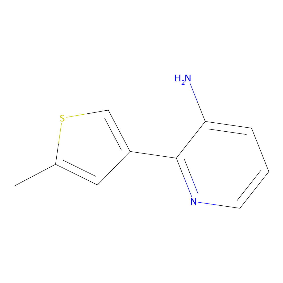 2-(5-Methylthiophen-3-yl)pyridin-3-amine molecular structure, CAS 1557315-76-0