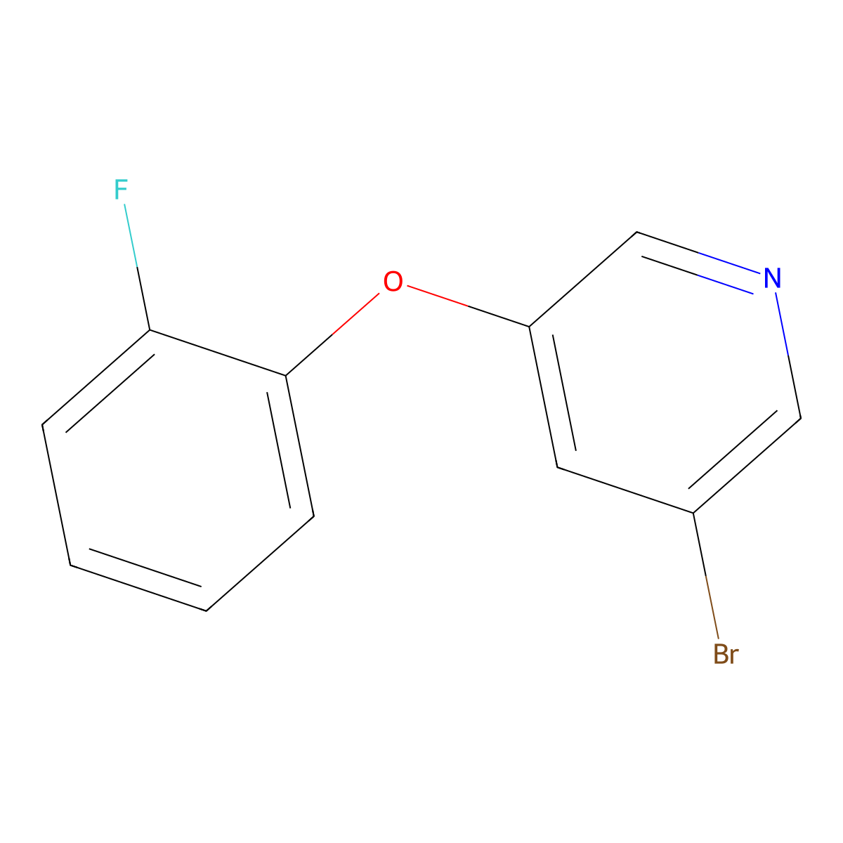 3-Bromo-5-(2-fluorophenoxy)pyridine molecular structure, CAS 1557316-35-4