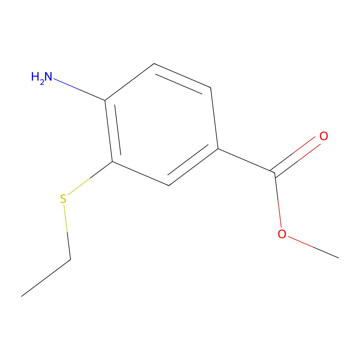 Methyl 4-amino-3-(ethylsulfanyl)benzoate molecular structure, CAS 1557324-26-1
