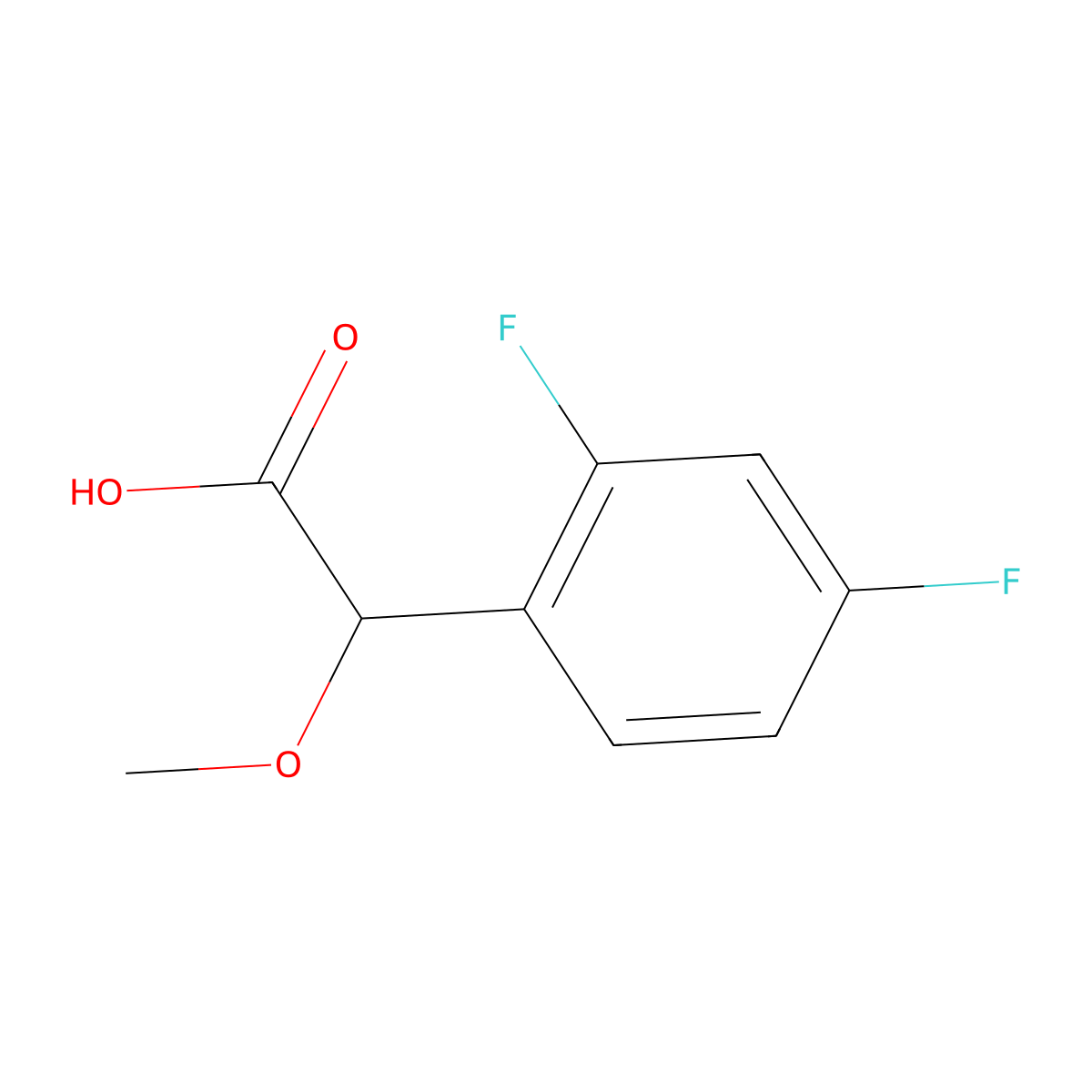 2-(2,4-Difluorophenyl)-2-methoxyaceticacid molecular structure, CAS 1557333-35-3