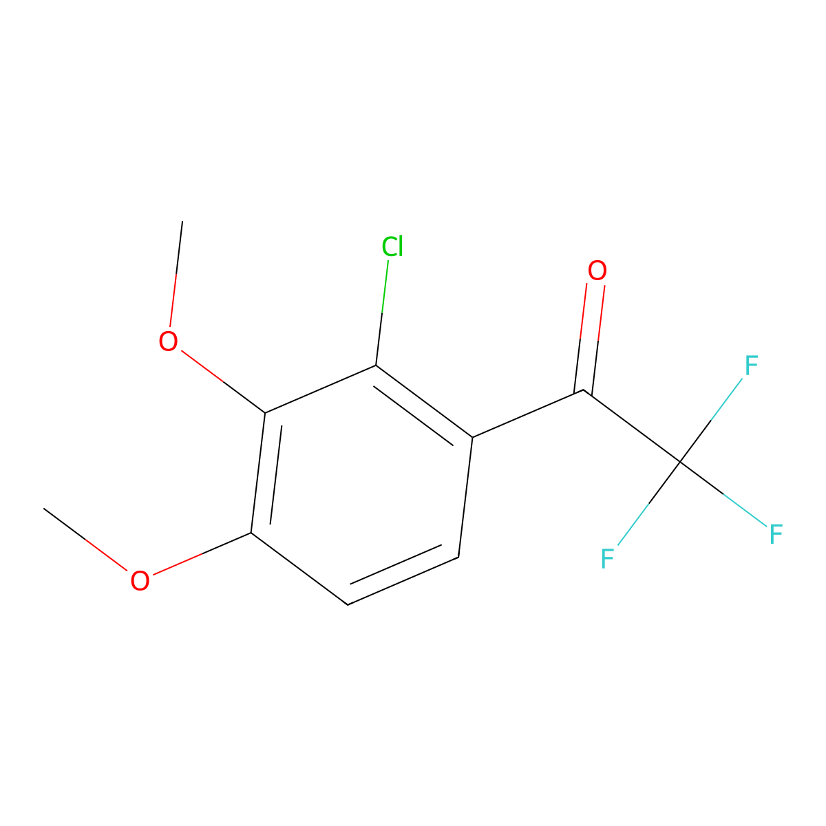 1-(2-Chloro-3,4-dimethoxyphenyl)-2,2,2-trifluoroethan-1-one molecular structure, CAS 1557335-17-7