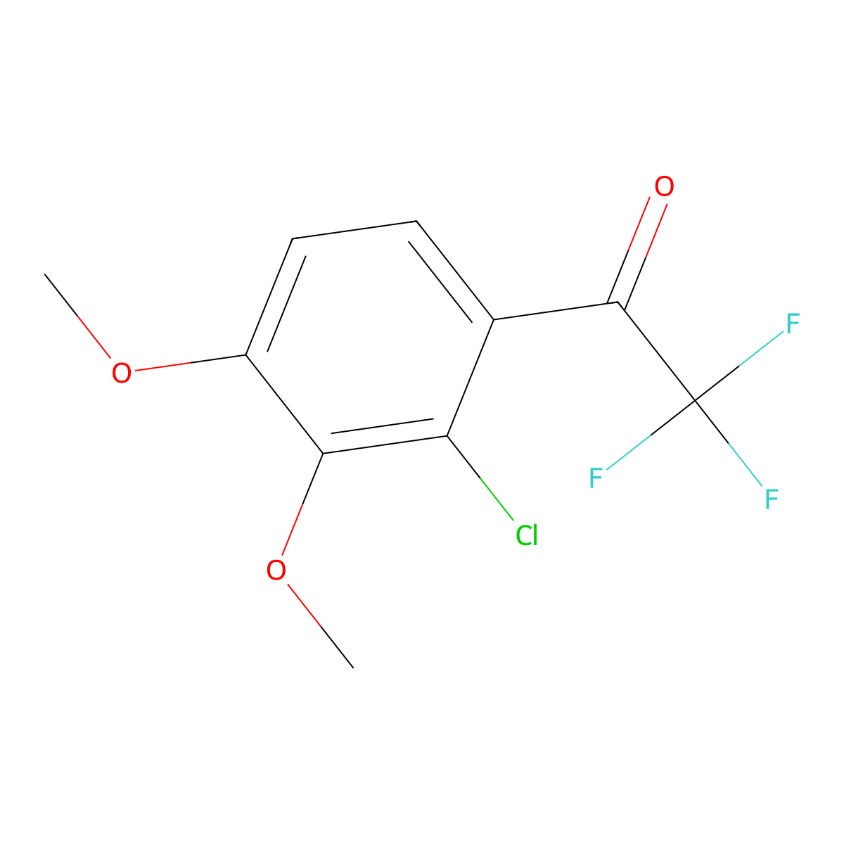 1-(2-Chloro-3,4-dimethoxyphenyl)-2,2,2-trifluoroethan-1-one molecular structure, CAS 1557335-17-7