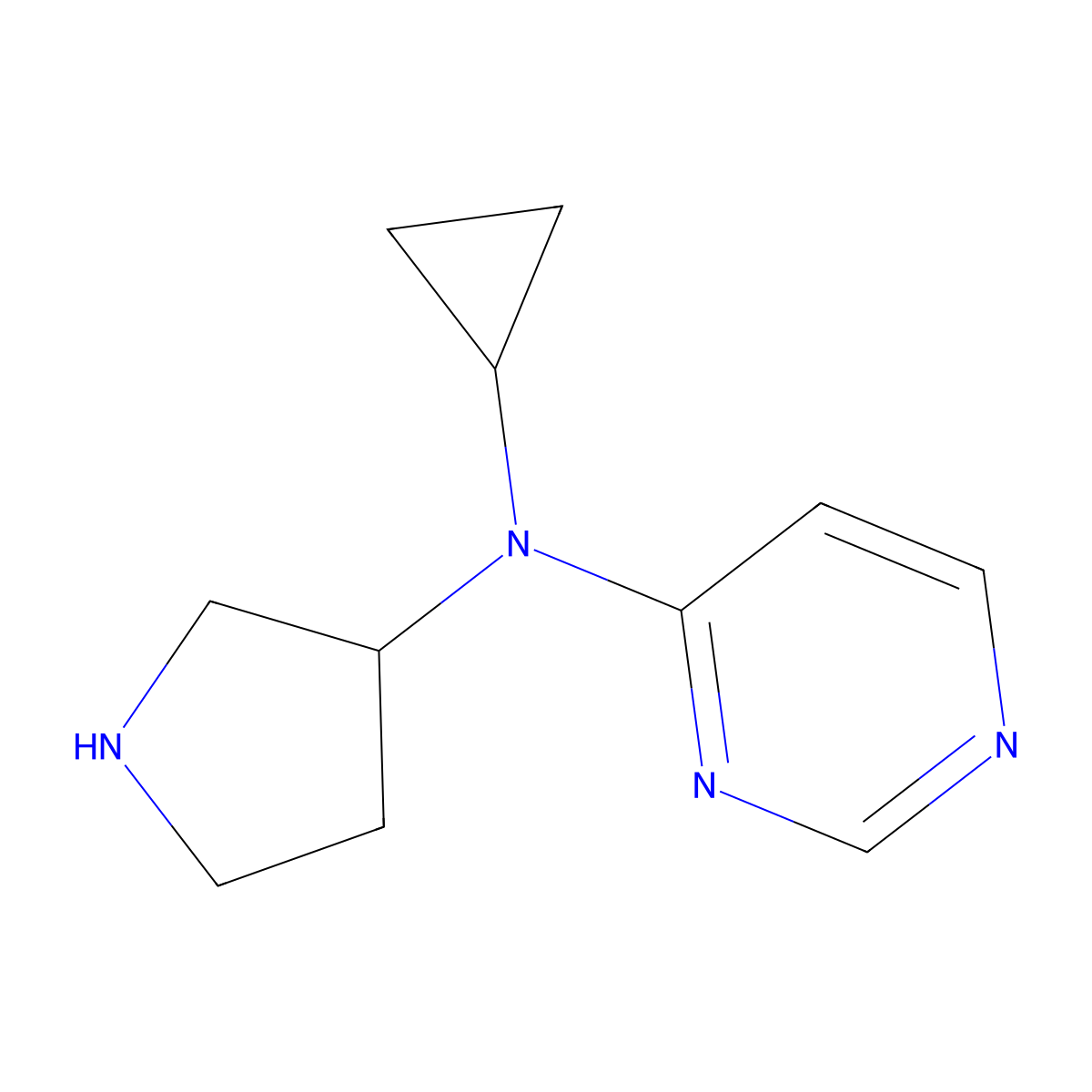 N-cyclopropyl-N-(pyrrolidin-3-yl)pyrimidin-4-amine molecular structure, CAS 1557336-19-2