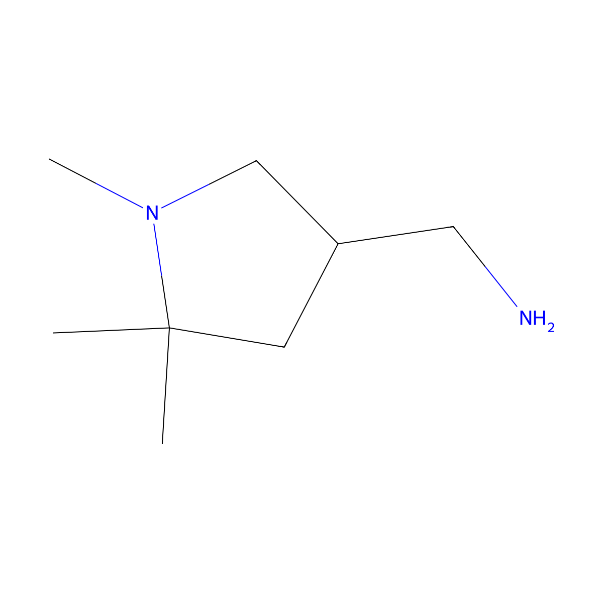 (1,5,5-Trimethylpyrrolidin-3-yl)methanamine molecular structure, CAS 1557338-17-6