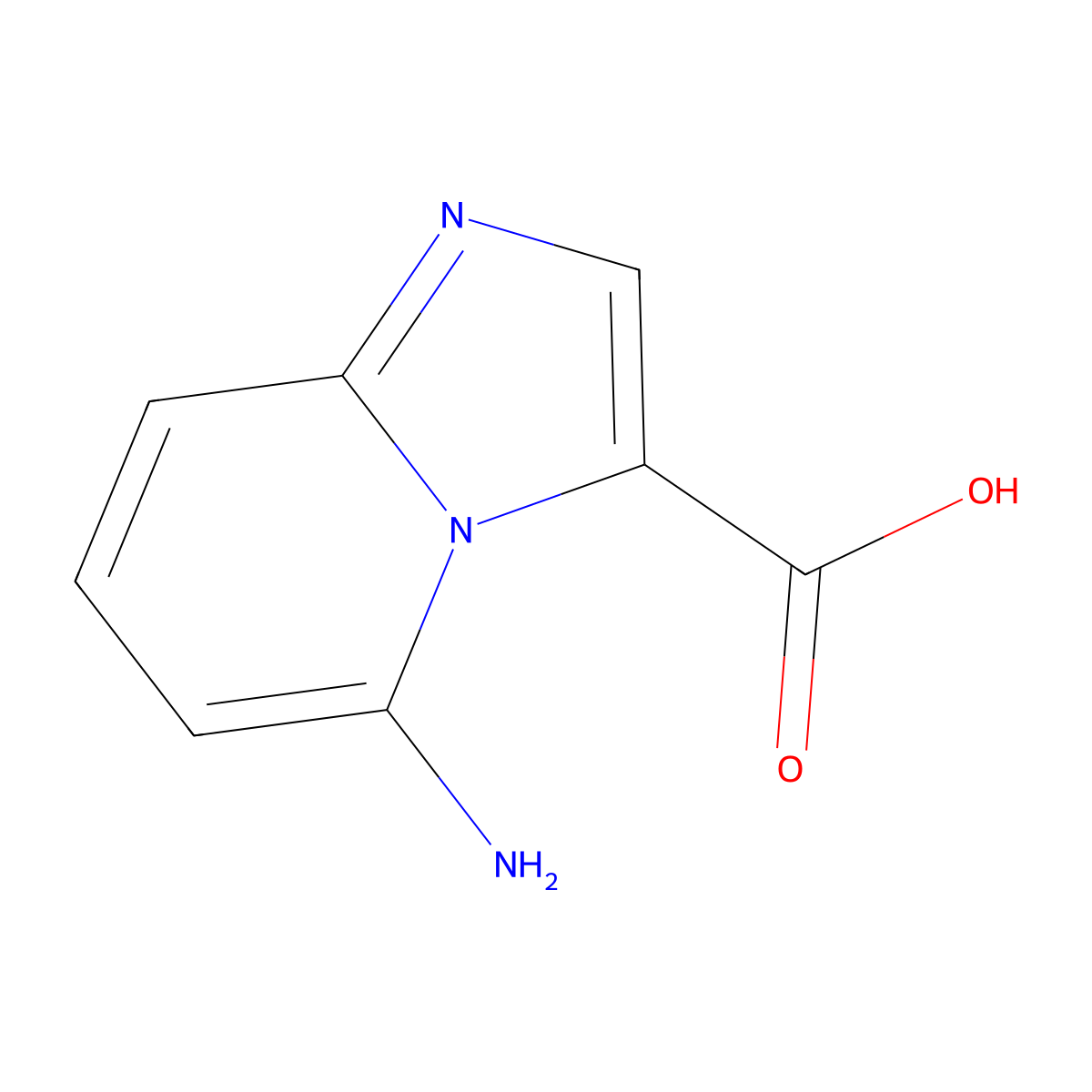 5-Aminoimidazo[1,2-a]pyridine-3-carboxylic acid molecular structure, CAS 1557342-69-4