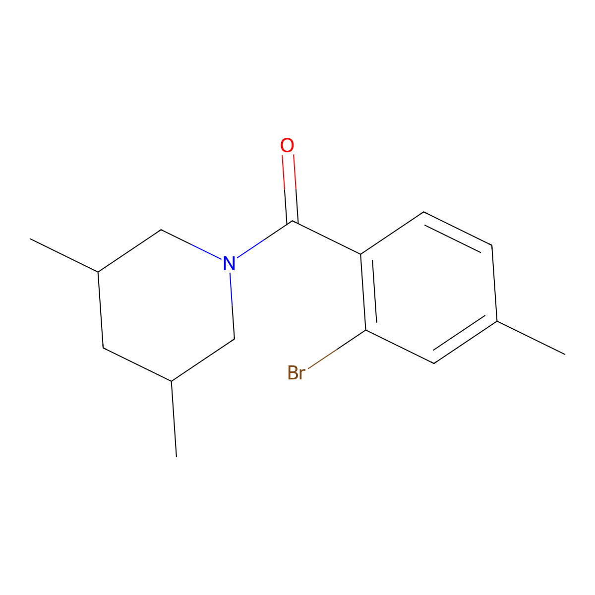 (2-Bromo-4-methylphenyl)(3,5-dimethyl-1-piperidinyl)methanone molecular structure, CAS 1557353-82-8