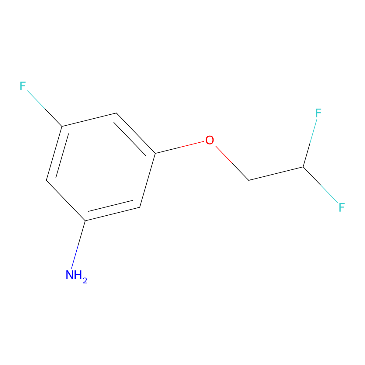 3-(2,2-Difluoroethoxy)-5-fluoroaniline molecular structure, CAS 1557363-49-1