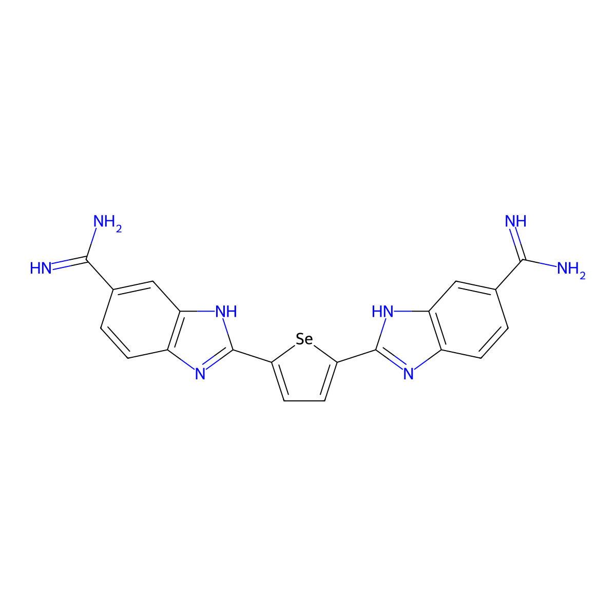 2,2'-(Selenophene-2,5-diyl)bis(1H-benzo[d]imidazole-6-carboximidamide) molecular structure, CAS 1557397-51-9