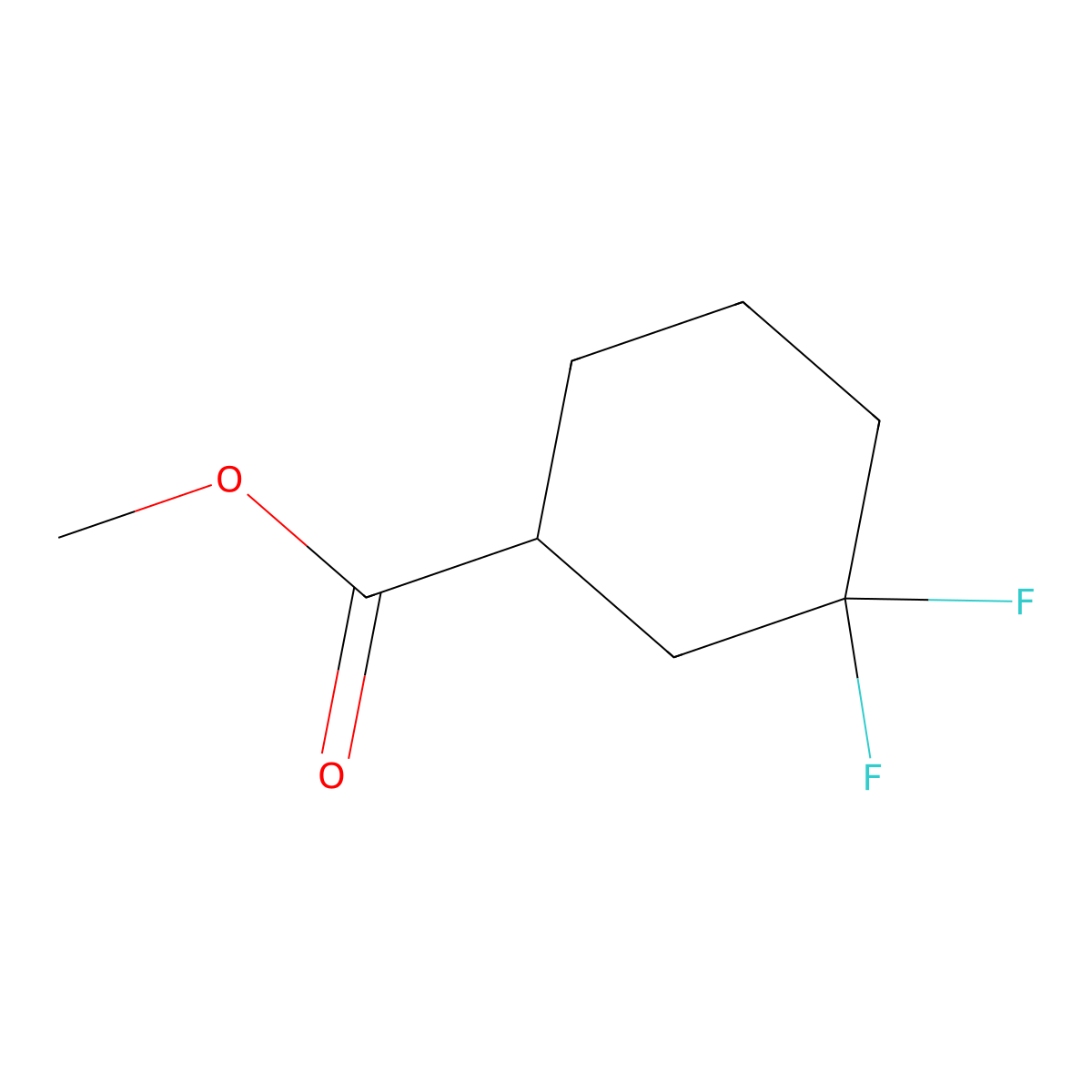 Methyl 3,3-difluorocyclohexane-1-carboxylate molecular structure, CAS 1557398-67-0
