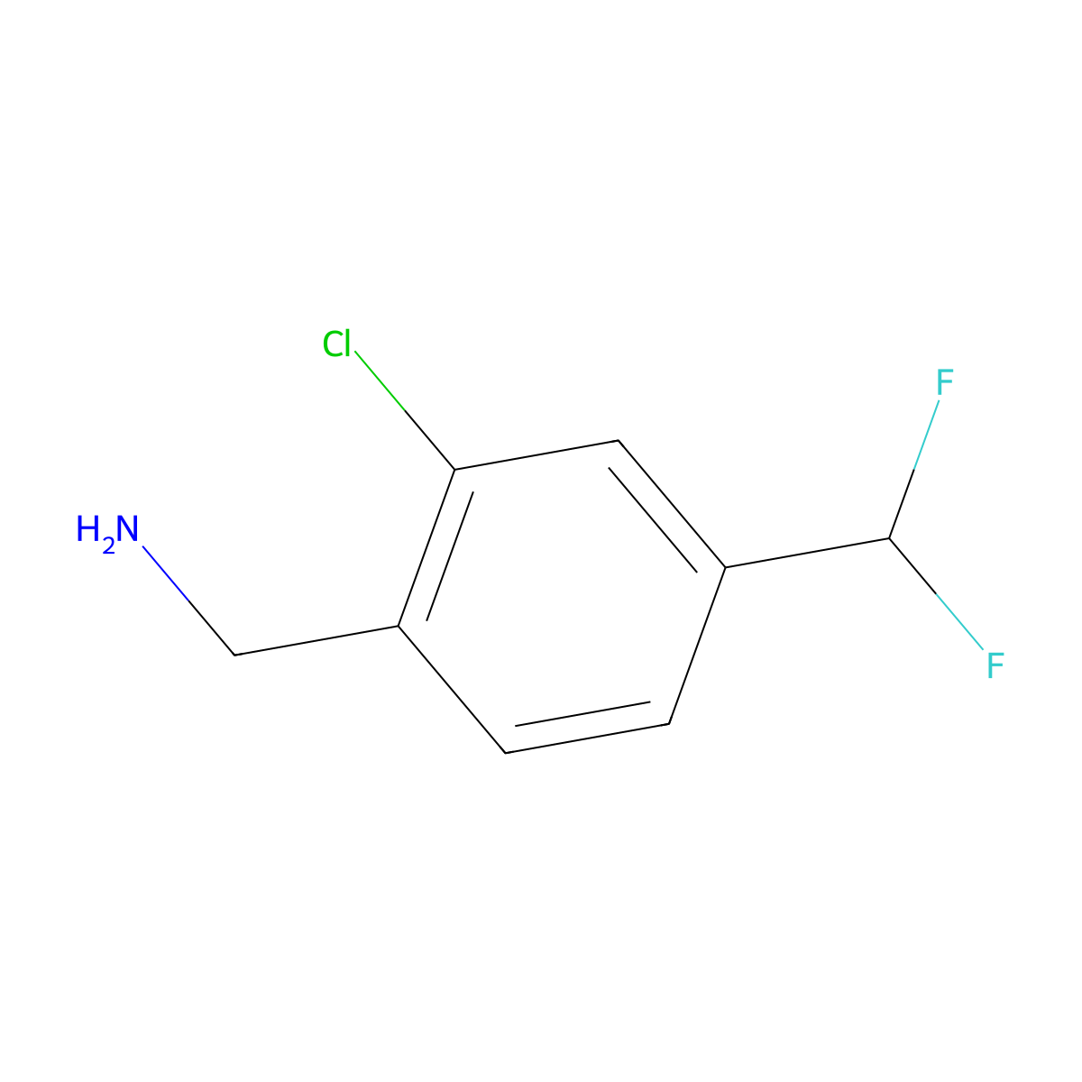 [2-Chloro-4-(difluoromethyl)phenyl]methanamine molecular structure, CAS 1557399-40-2