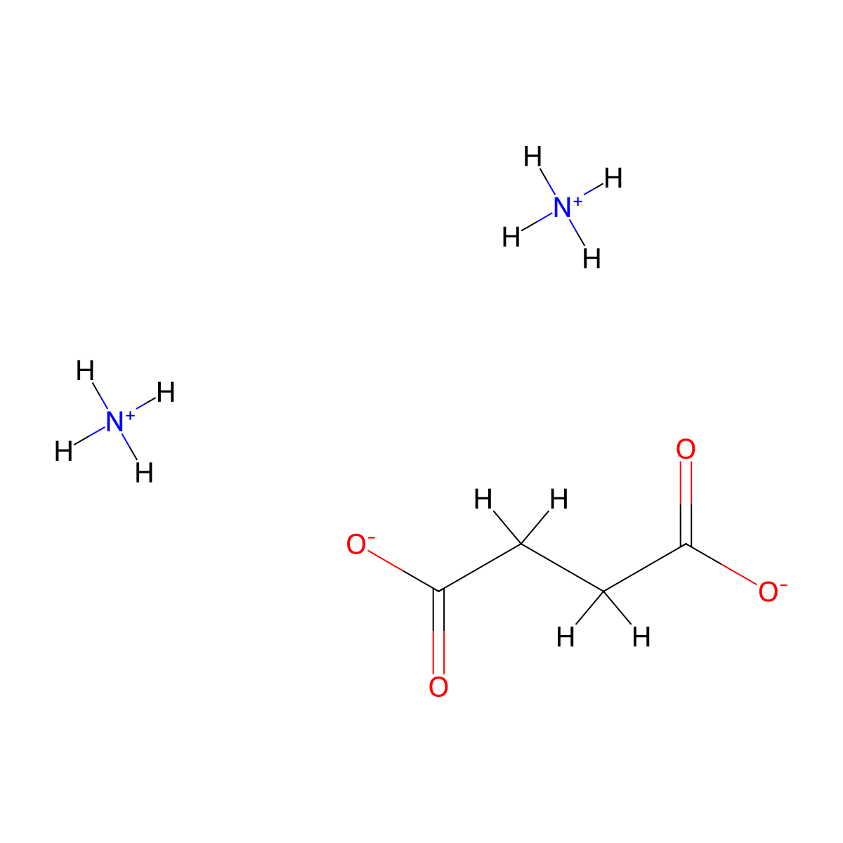 Diammonium succinate molecular structure, CAS 15574-09-1