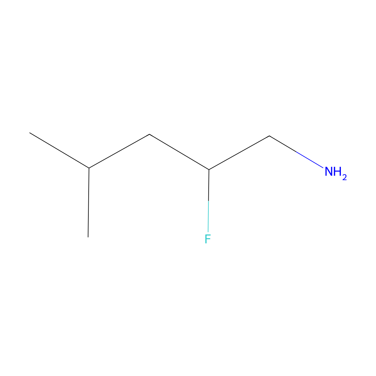 2-Fluoro-4-methylpentan-1-amine molecular structure, CAS 1557401-34-9