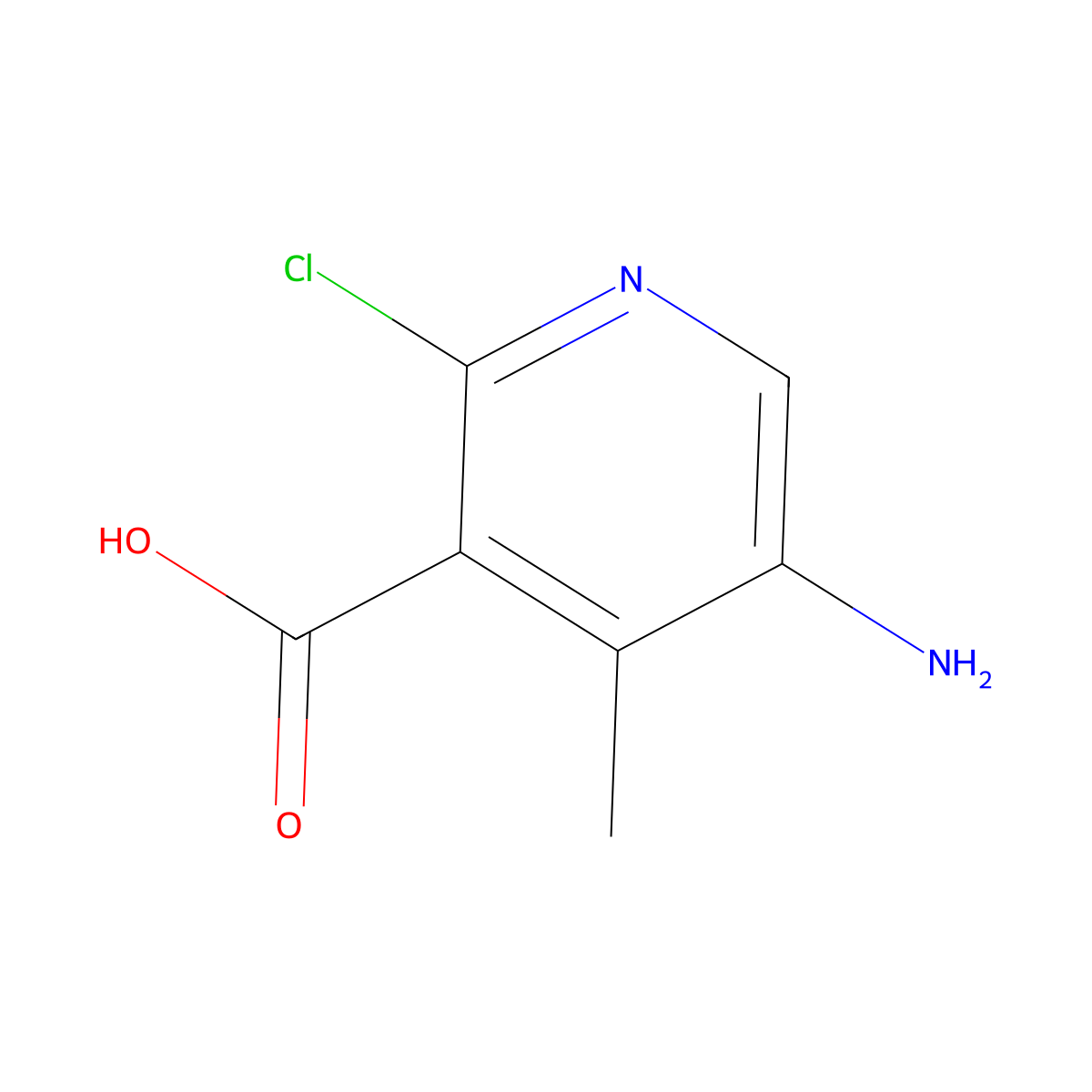 5-Amino-2-chloro-4-methyl-nicotinic acid molecular structure, CAS 1557408-44-2